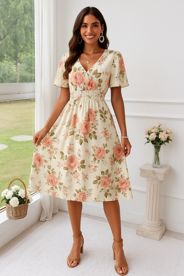 Olive - Plus Size Floral Dress