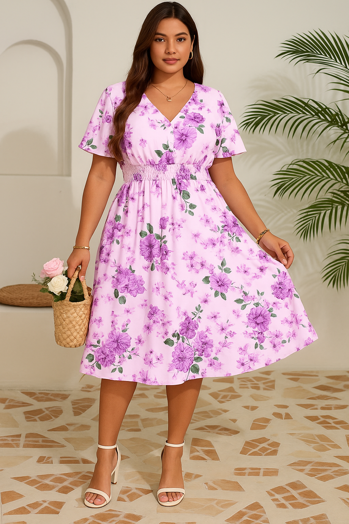 Olive - Plus Size Floral Dress