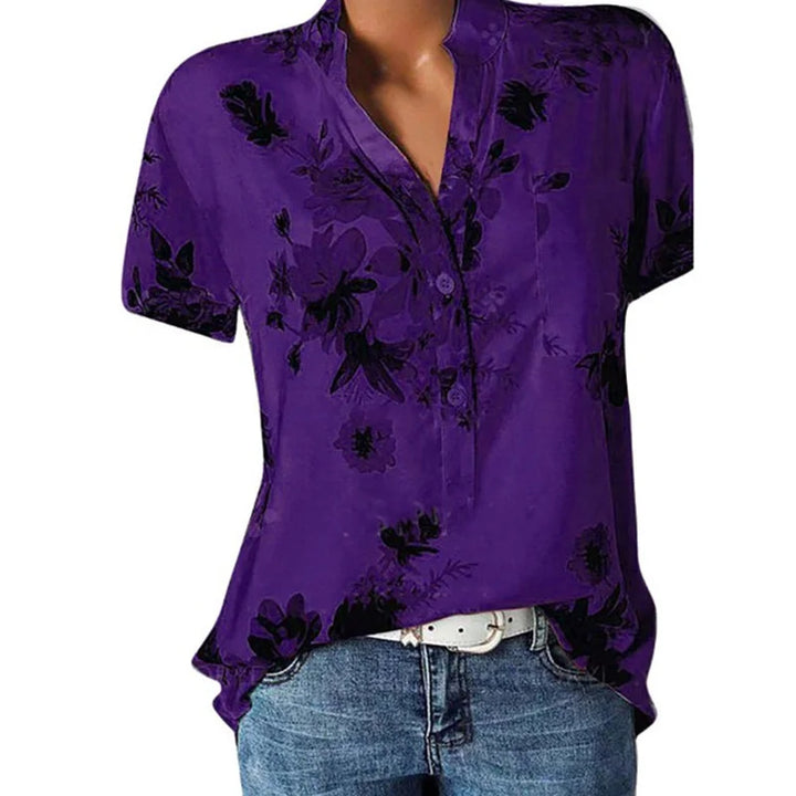 CASUAL NOTCH-NECK BLOUSE