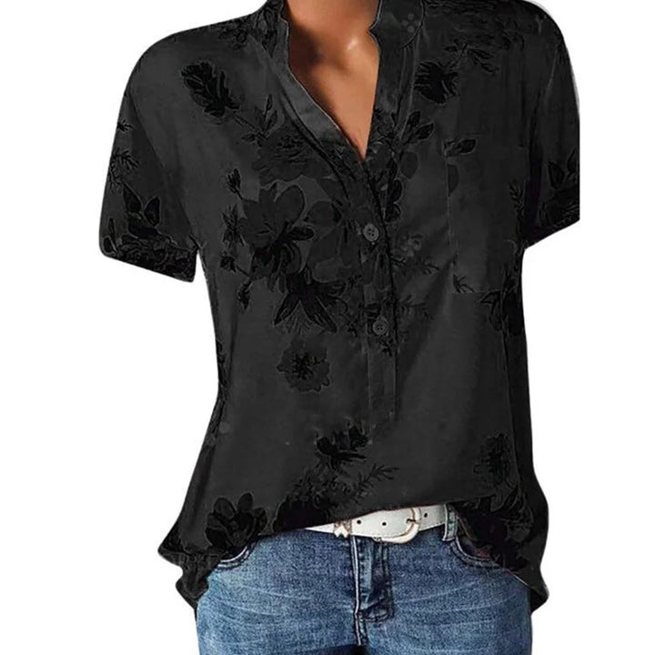 CASUAL NOTCH-NECK BLOUSE