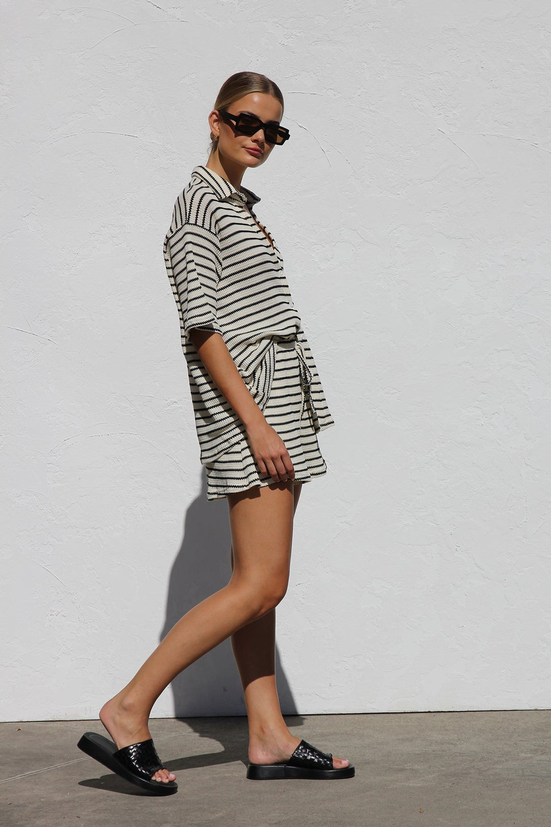 Serena - Stripe Semi-sheer Blouse Set