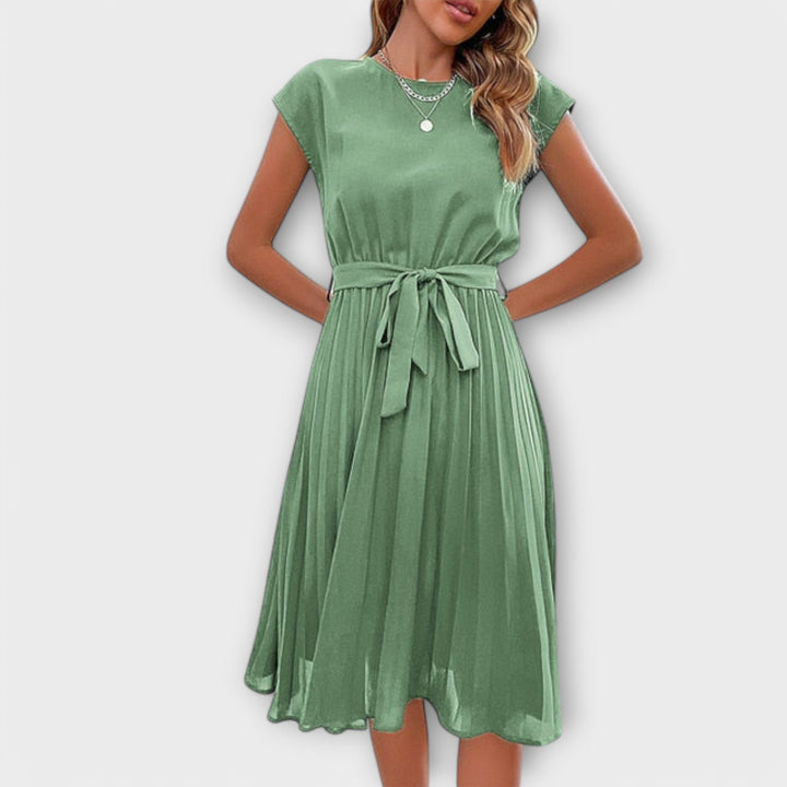 Claire - Short Sleeves, Pleated, Casual Minidress