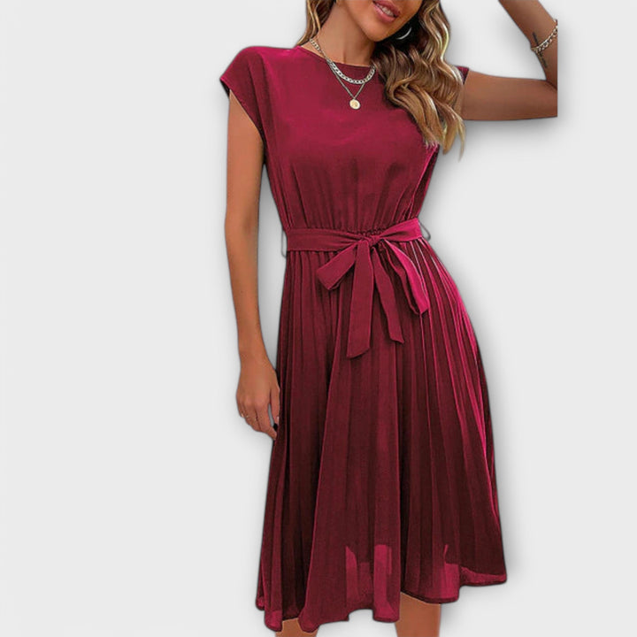 Claire - Short Sleeves, Pleated, Casual Minidress