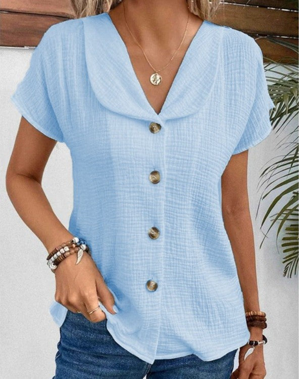 Nerida |Top with Collar and Buttons