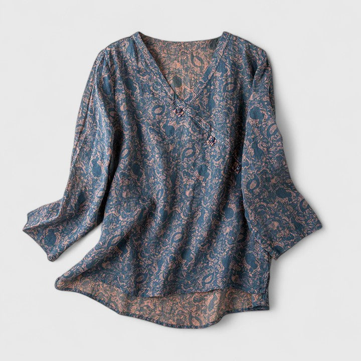 Emira | Cotton-Linen Comfort Blouse - Flattering Relaxed Fit