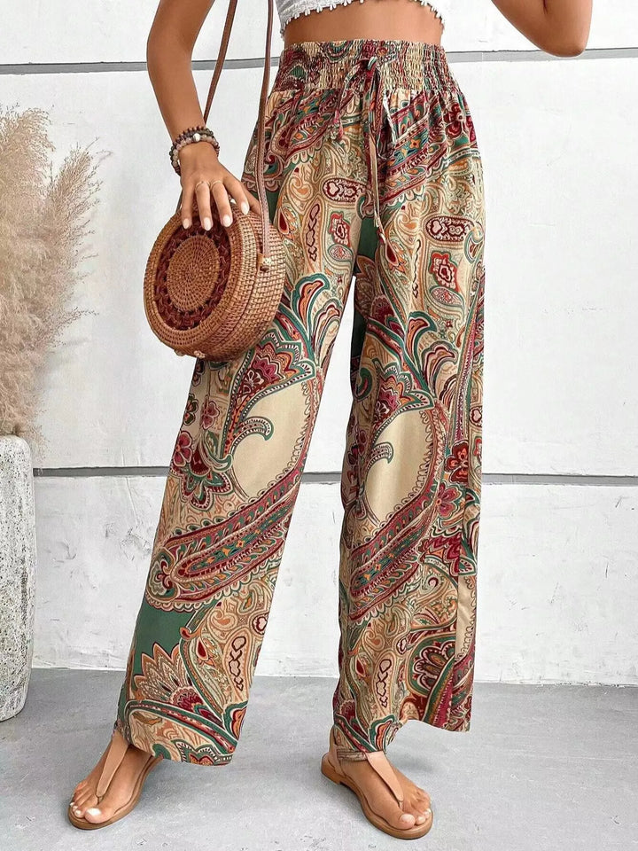 Olivia™ - Retro Floral Wide-Leg Trousers