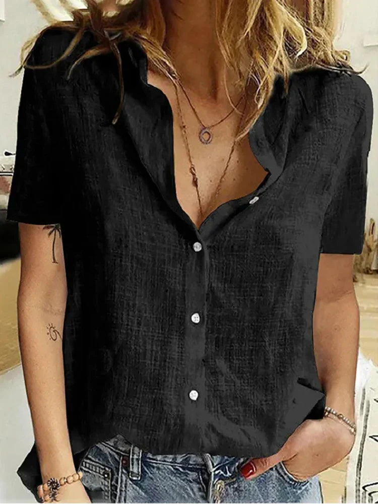 RELAXED LINEN BUTTON-UP