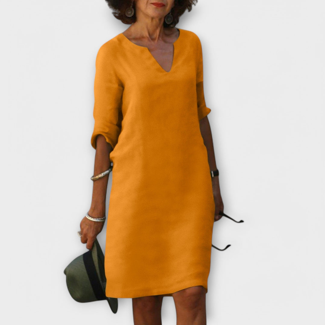 Sandra - Stylish, Comfortable V-Neck Dress
