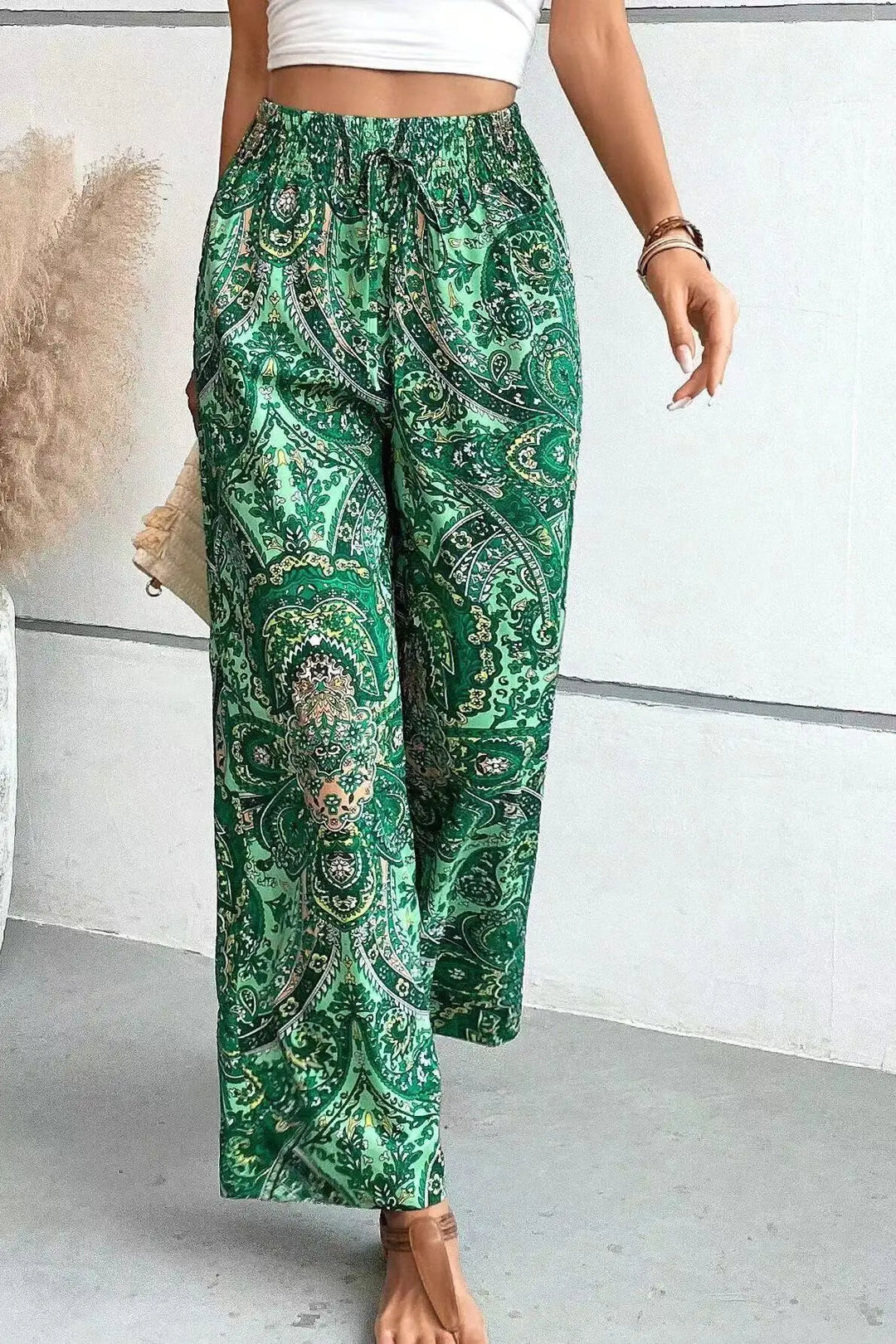 Olivia™ - Retro Floral Wide-Leg Trousers