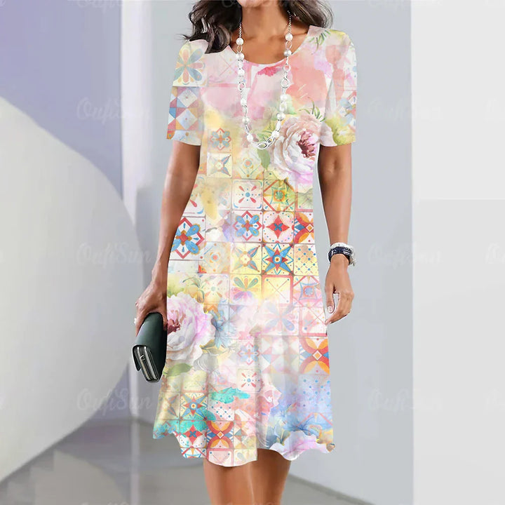 Lina™ - Comfy Flower Print Dress