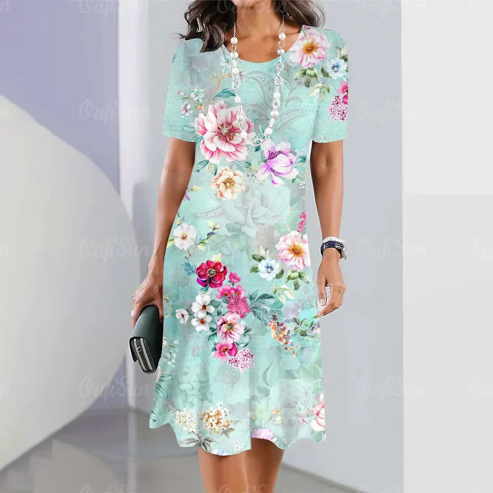 Lina™ - Comfy Flower Print Dress