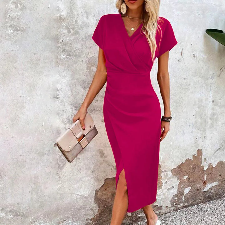 SATINAURA WRAP DRESS