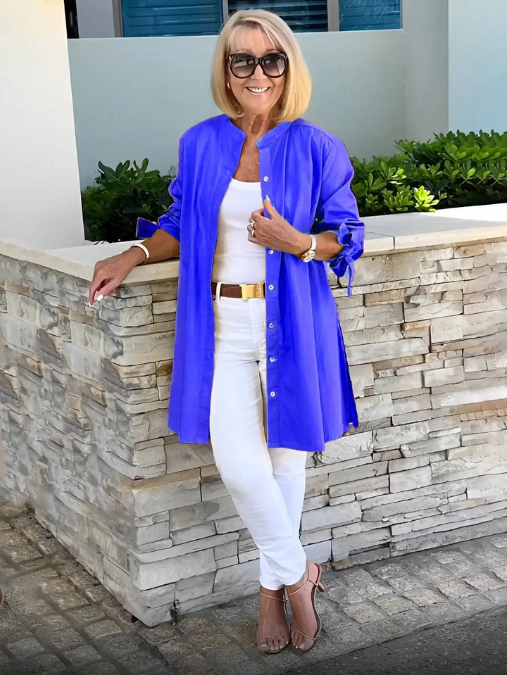 Linda | Drape Blouse – Effortless Elegance for Real Women