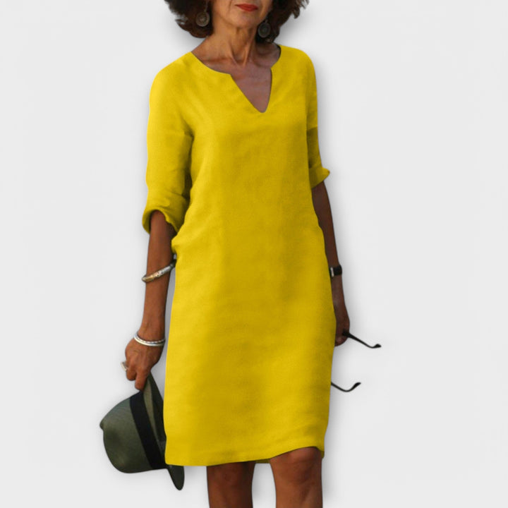 Sandra - Stylish, Comfortable V-Neck Dress