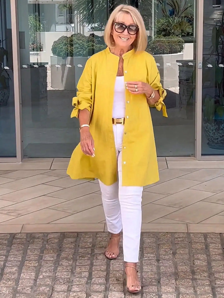 Linda | Drape Blouse – Effortless Elegance for Real Women