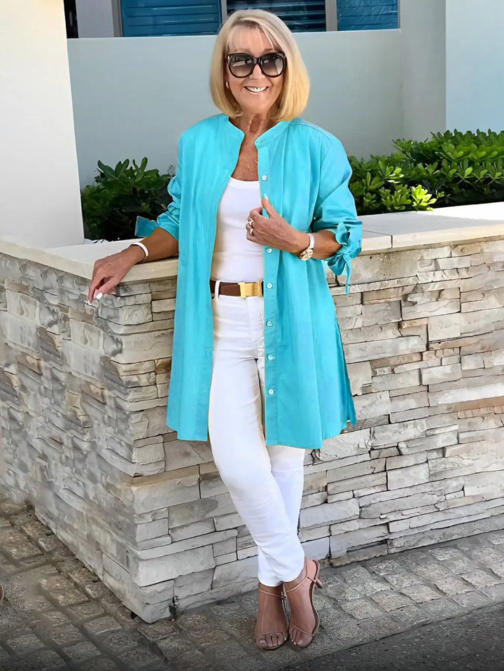 Linda | Drape Blouse – Effortless Elegance for Real Women