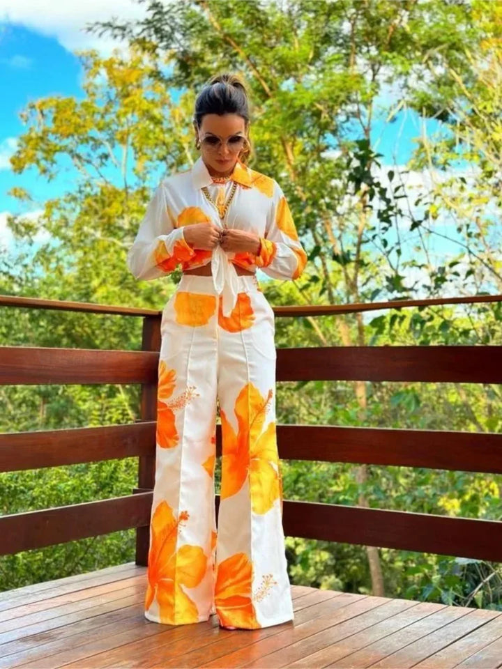 Olivia™ - Chic Floral Two-piece Set