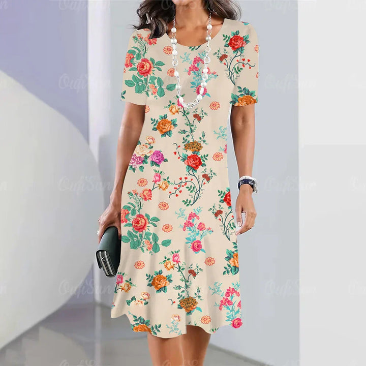 Lina™ - Comfy Flower Print Dress