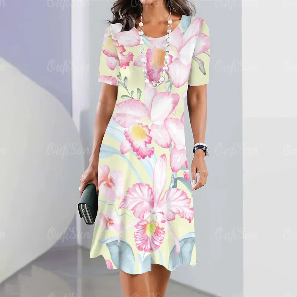 Lina™ - Comfy Flower Print Dress
