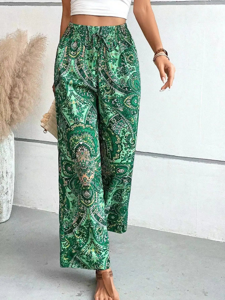 Olivia™ - Retro Floral Wide-Leg Trousers