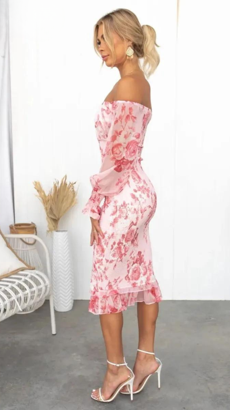 Elvira – Off-the-Shoulder Midi Dress