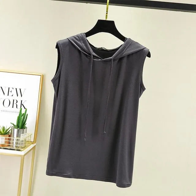 Lina™ | Sporty Crop Tank Top With Hood