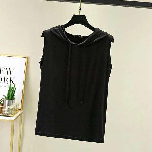 Lina™ | Sporty Crop Tank Top With Hood