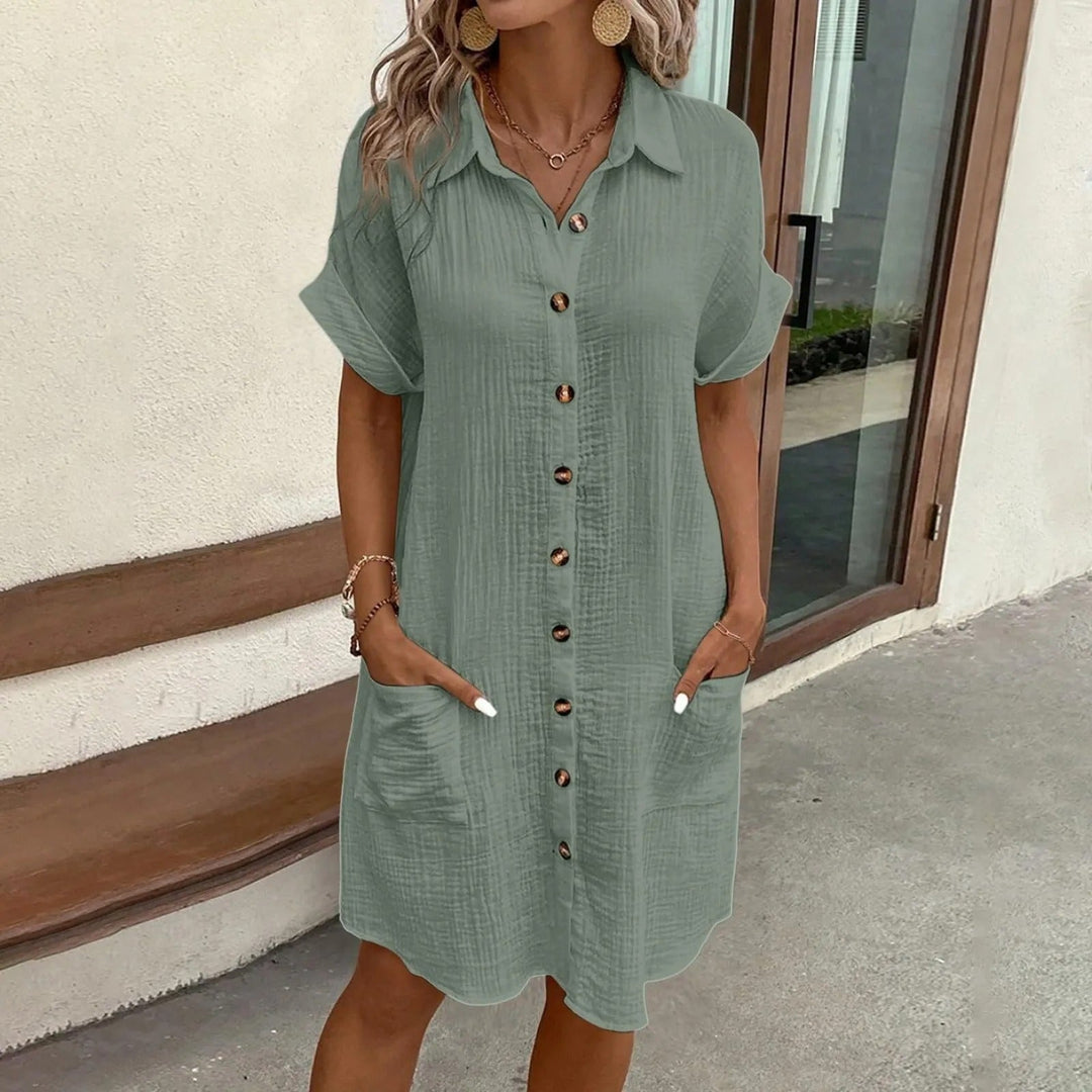 Riley™ - Comfortable Buttoned Summer Dress