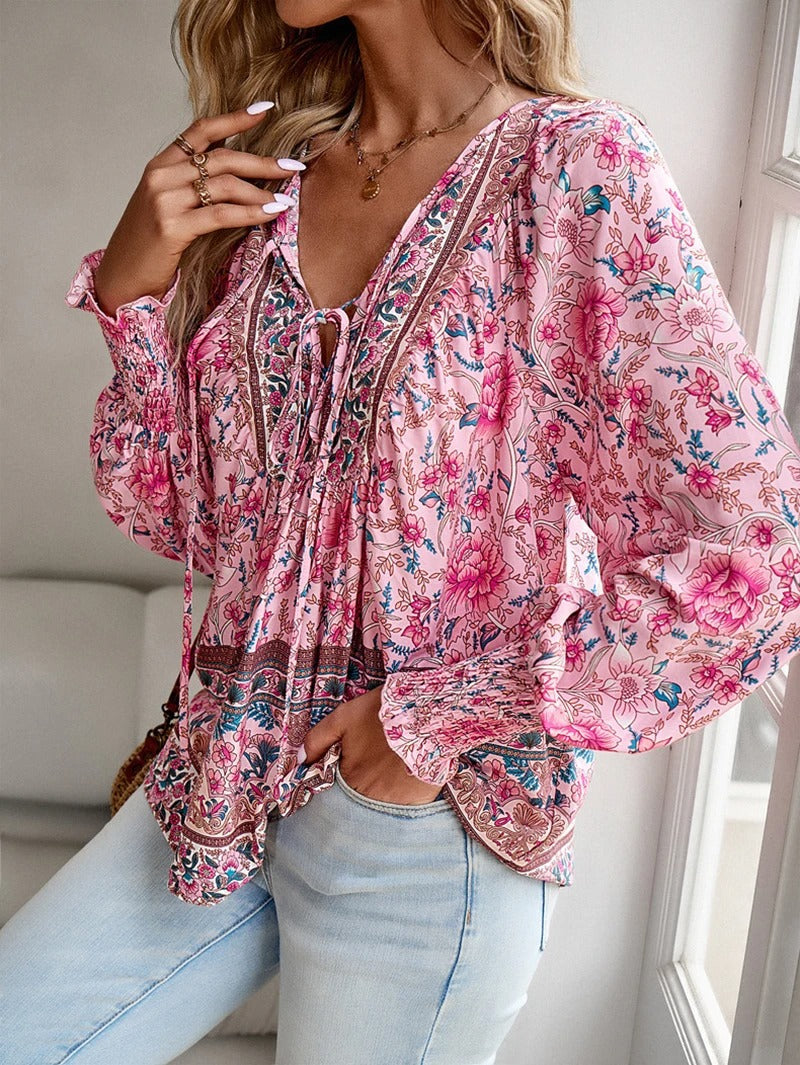 Savina | Comfort Floral Blouse - Relaxed, Flattering Fit, Breathable Fabric