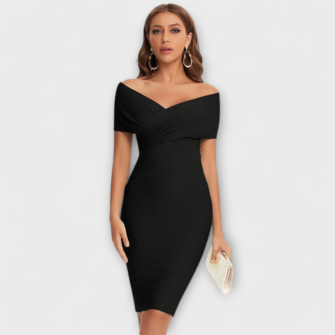 Elegant dress with V-neckline