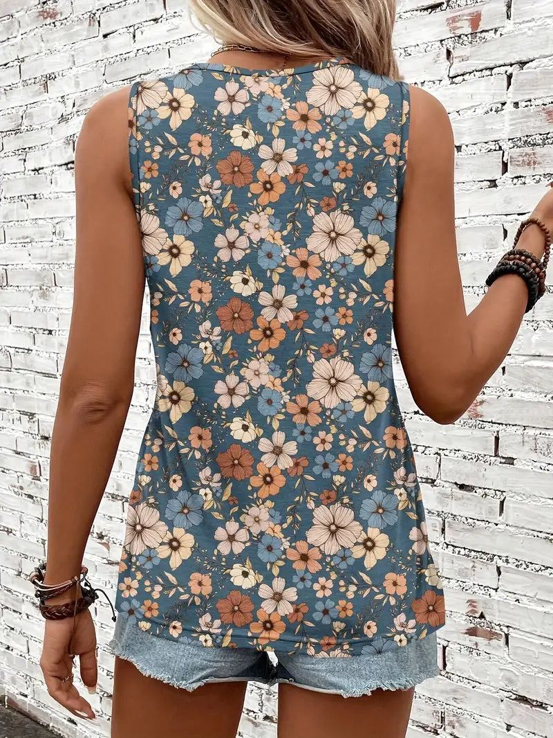 Olivia™ - Retro Floral Tank Top