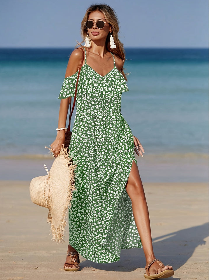 Lina™ - Modern Split Floral Dress