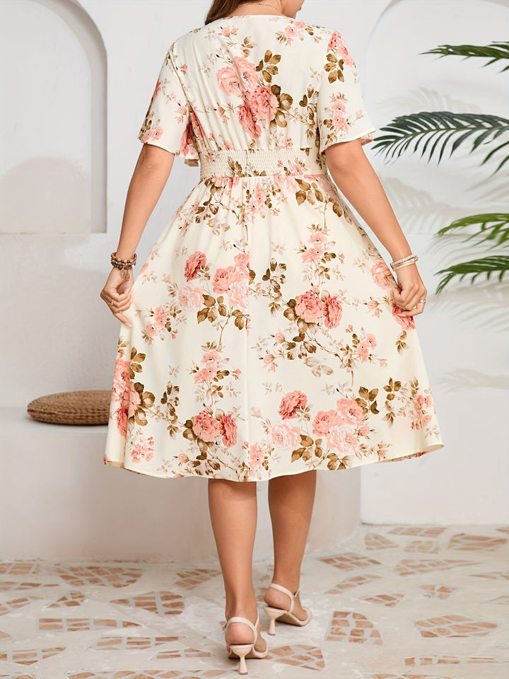 Olive - Plus Size Floral Dress