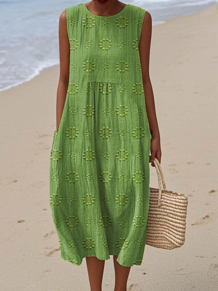 Hannah™ | Sleeveless Floral Midi Dress