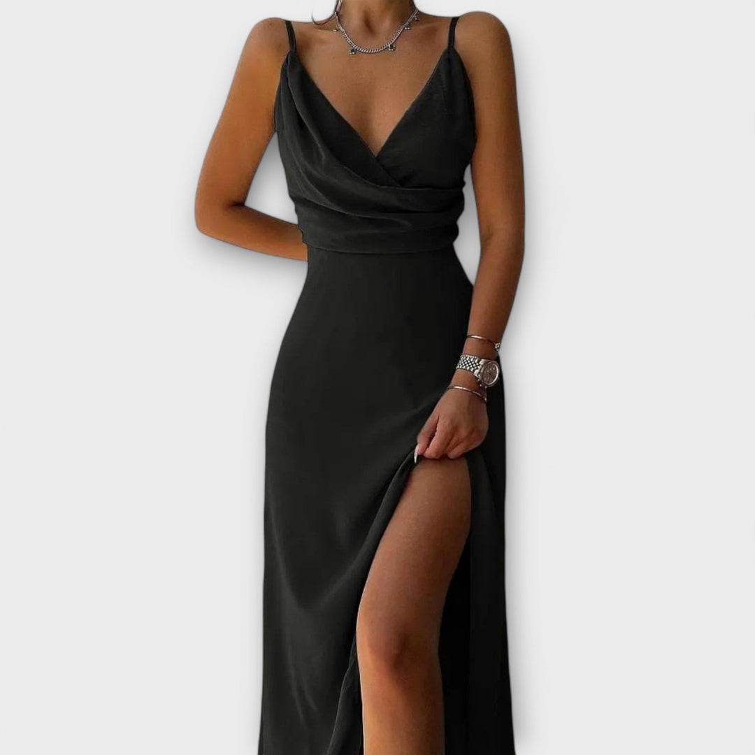 Maxi Dress with Tropical Pattern