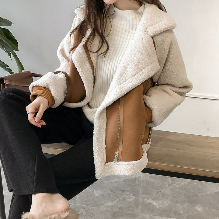 Zara | Stylish Faux Shearling Zip-Up Jacket