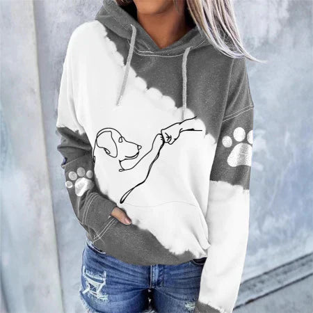 Pawfect comfort hoodie with dog print