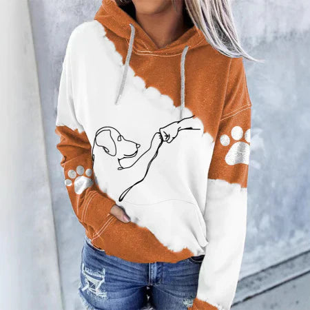 Pawfect comfort hoodie with dog print