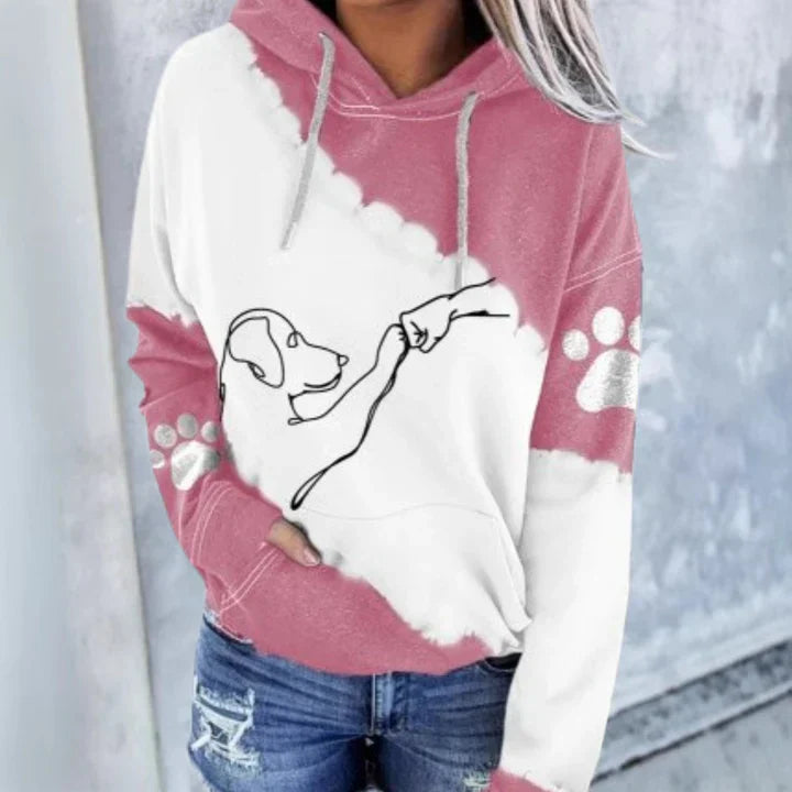 Pawfect comfort hoodie with dog print