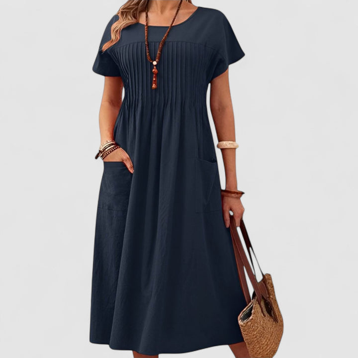Leonie - Pleated Pocket Midi Dress