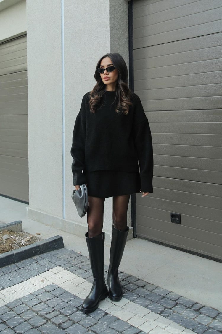 Esme |  A cozy sweater and a flowy flattering skirt