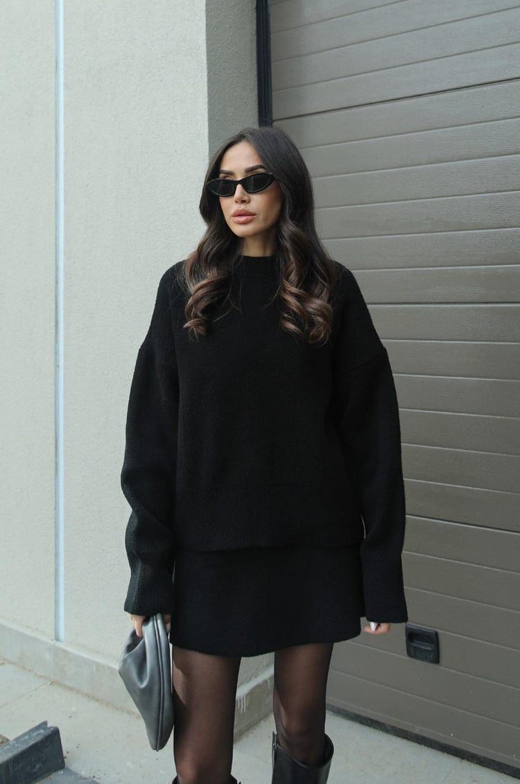 Esme |  A cozy sweater and a flowy flattering skirt