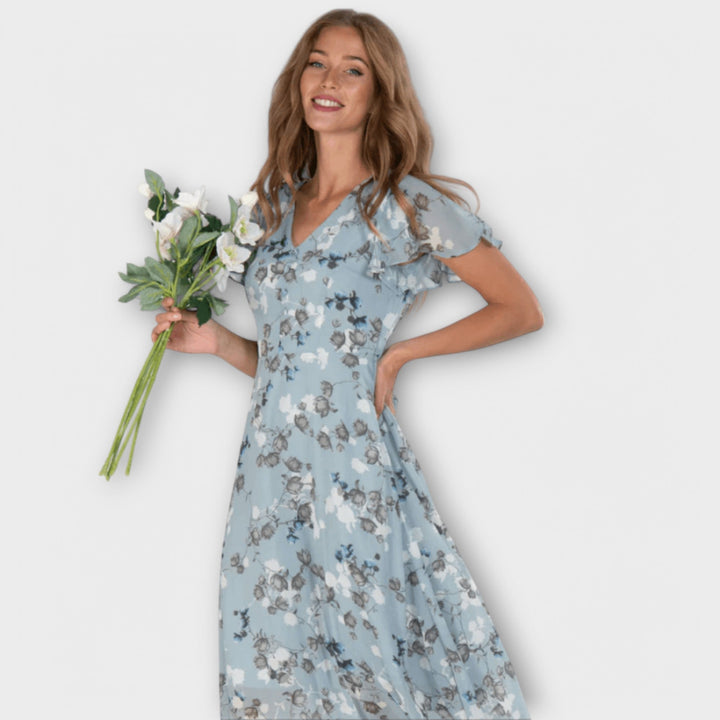 Jasmina | Soft Floral V-Neck Dress
