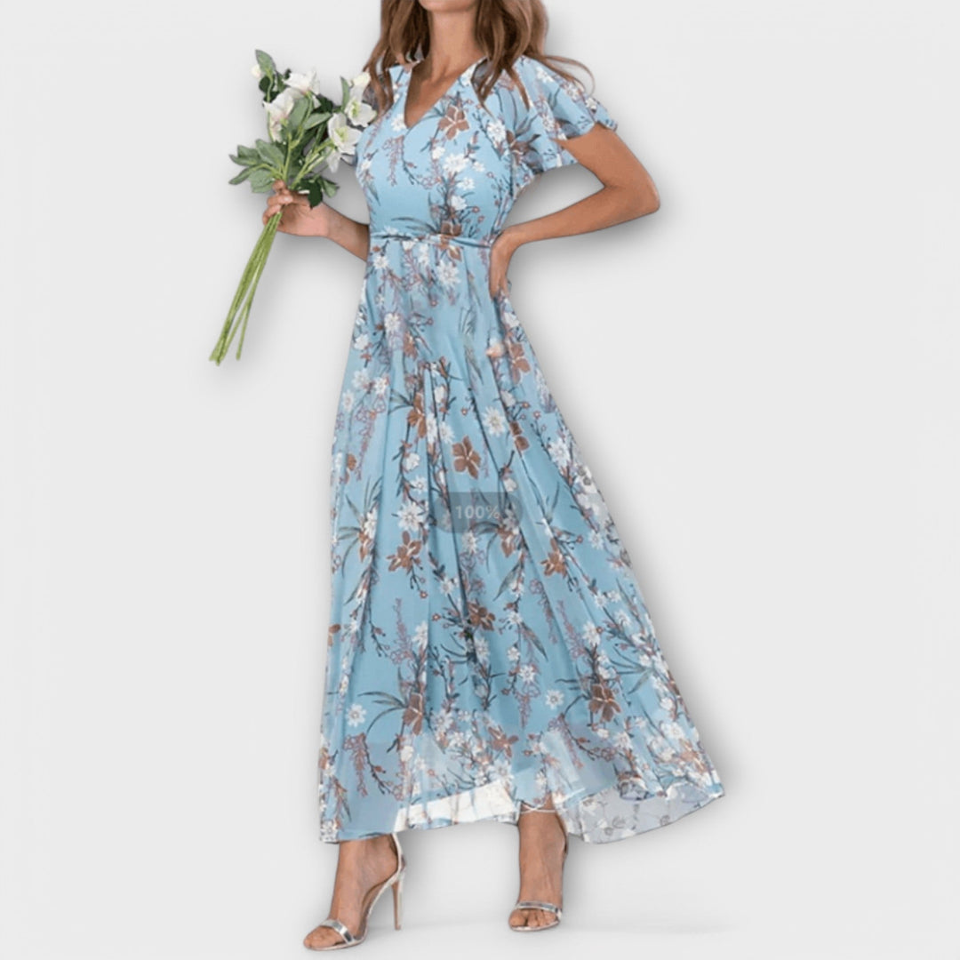 Jasmina | Soft Floral V-Neck Dress