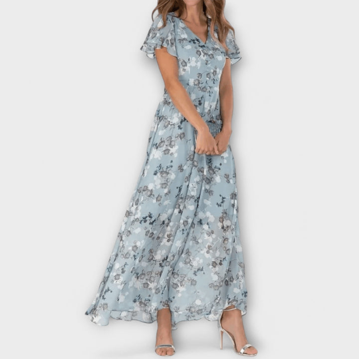 Jasmina | Soft Floral V-Neck Dress